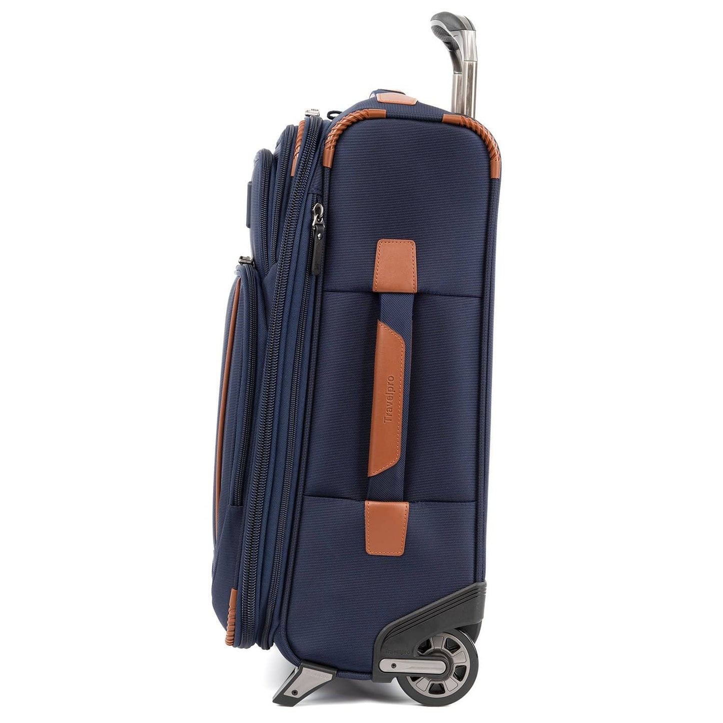 Travelpro Crew Versapack Global Carry-On Expandable Rollaboard Luggage w/ Built-In USB Port in Patriot Blue | Travel Suitcase