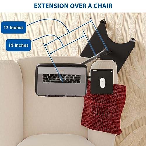 LEVO G2 Rolling Laptop Workstation Stand Cart Desk for Laptops, Books, Tablets, and Art, Made for Sofa, Bed, Chair, or Standing - Mouse Tray Included.