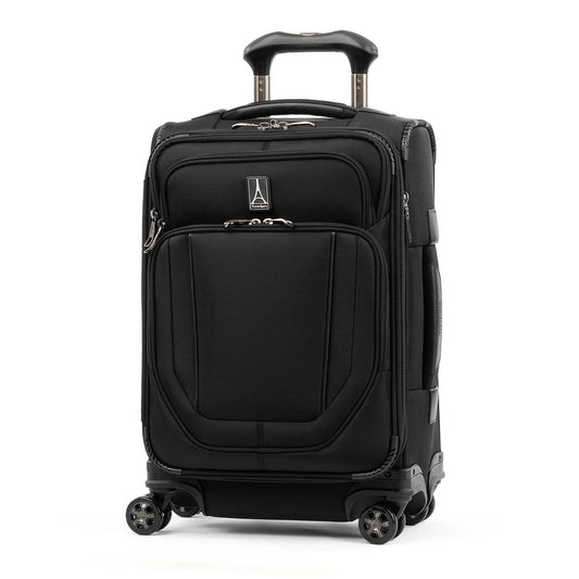 Travelpro Crew Versapack Global Carry-On Expandable Spinner Luggage w/ Built-In USB Port in Jet Black | Travel Suitcase