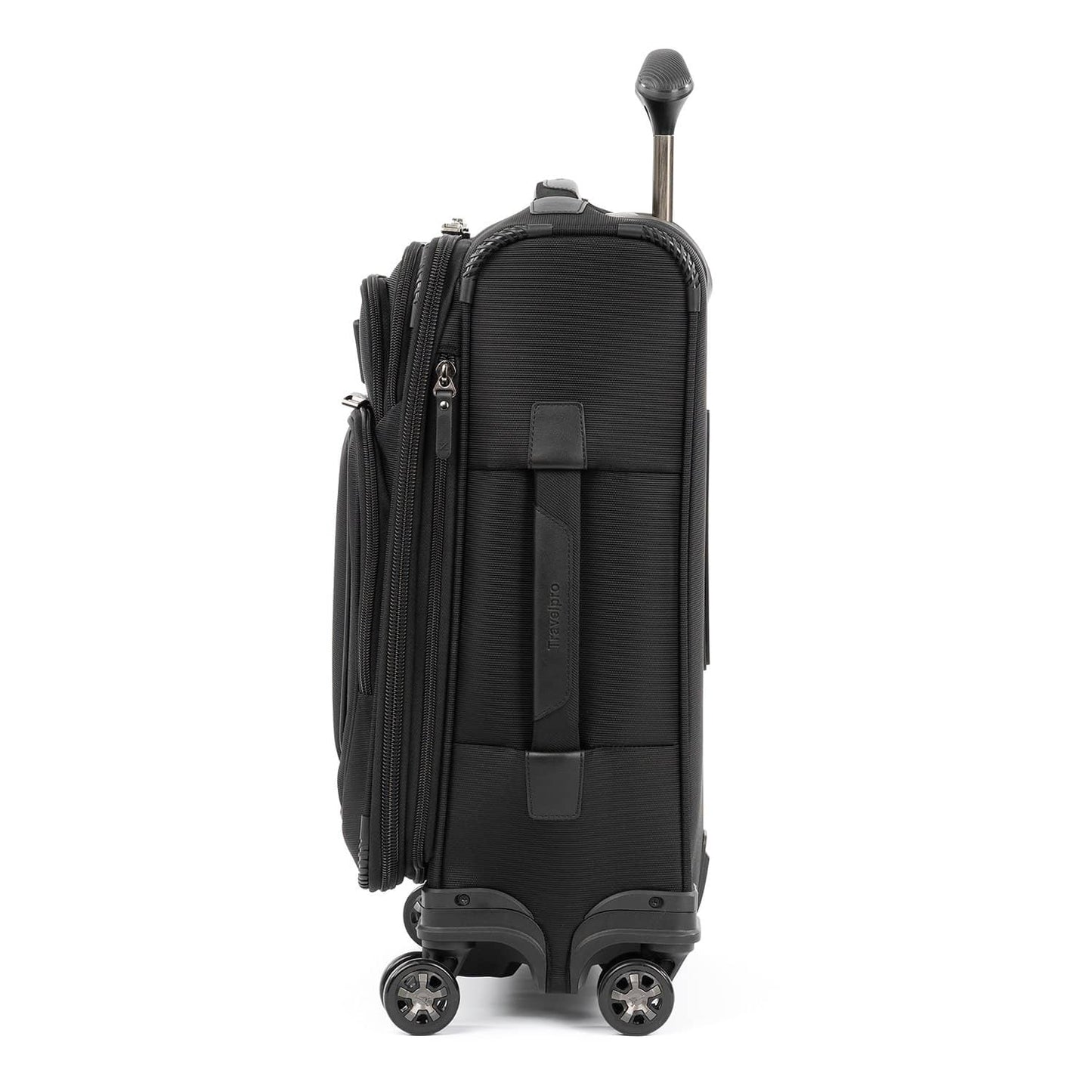 Travelpro Crew Versapack Global Carry-On Expandable Spinner Luggage w/ Built-In USB Port in Jet Black | Travel Suitcase