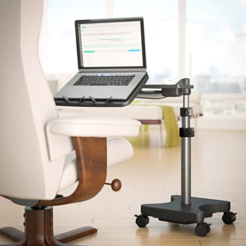 LEVO G2 Rolling Laptop Workstation Stand Cart Desk for Laptops, Books, Tablets, and Art, Made for Sofa, Bed, Chair, or Standing - Mouse Tray Included.
