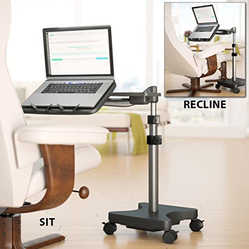LEVO G2 Rolling Laptop Workstation Stand Cart Desk for Laptops, Books, Tablets, and Art, Made for Sofa, Bed, Chair, or Standing - Mouse Tray Included.